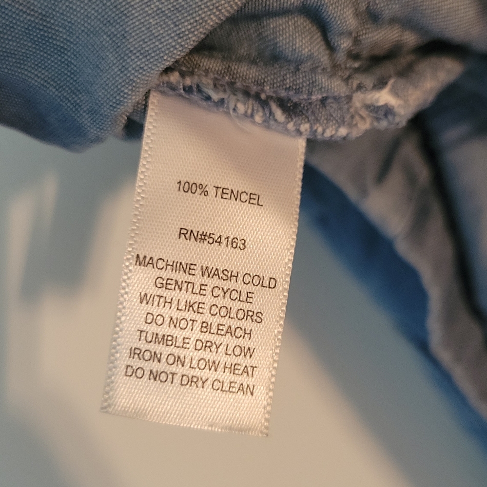 NWT! Marc New York Tencel Chambray Denim Sleeveless Tie Waist Dress - Picture 12 of 12